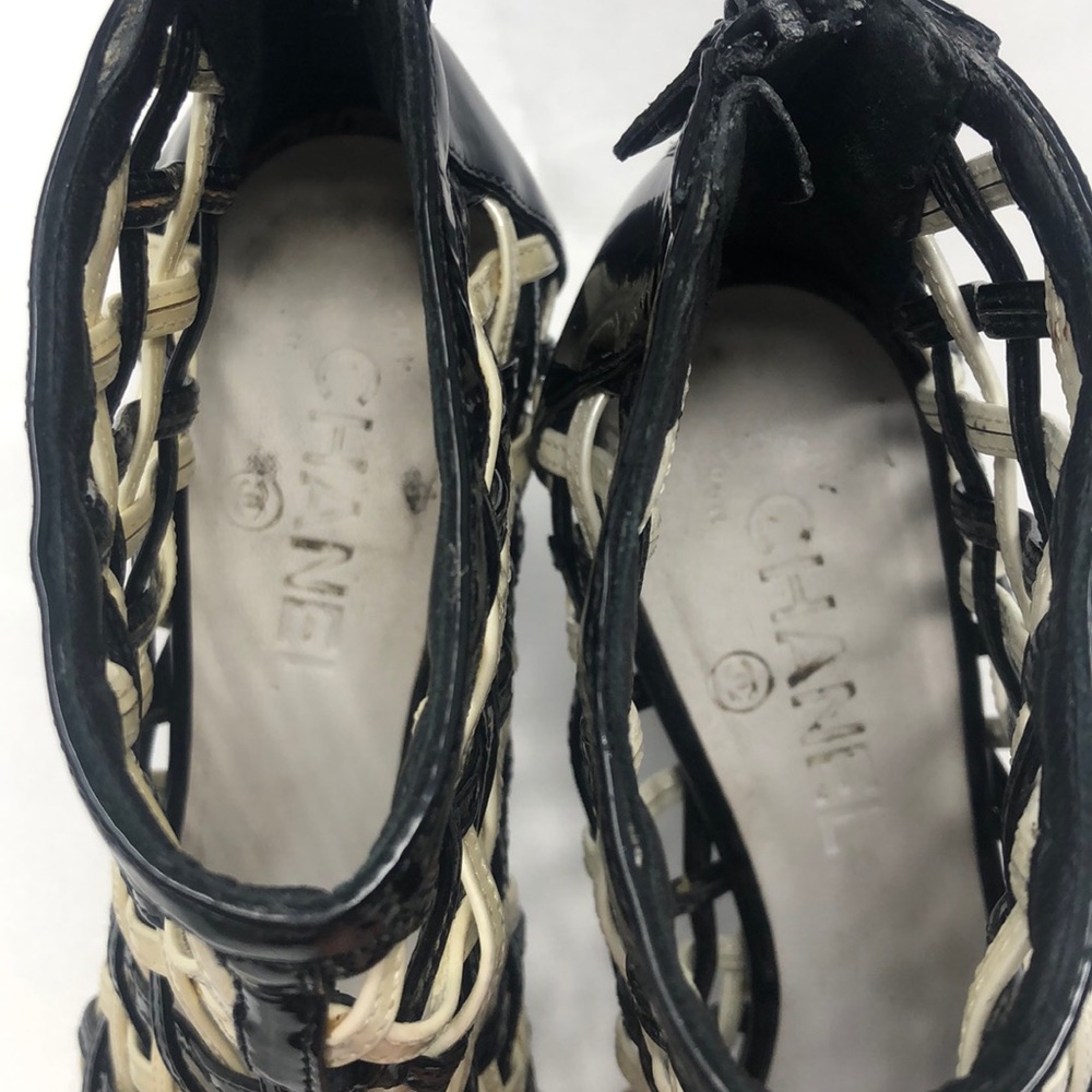 SOLD 💕 Authentic Chanel Black & White Booties - Picture 5 of 7